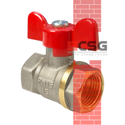 Кран шаровой латунь Практик 131 Ду25 Ру16 ВР/НР бабочка ГАЛЛОП 103263 арт.1213365CDEK